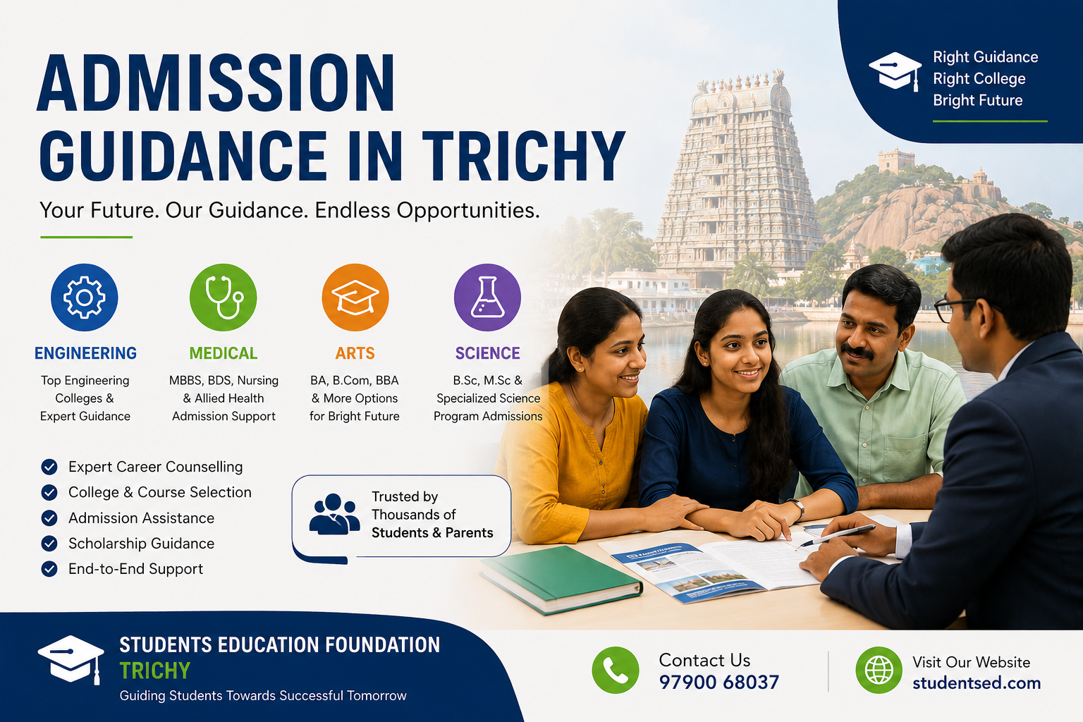 Complete College Admission Guidance in Trichy for Engineering, Medical, Arts & Science Courses